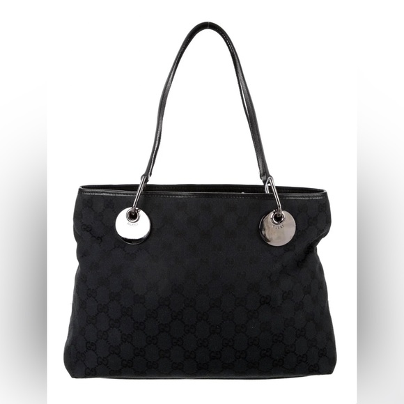 Gucci Handbags - 💯AUTHENTIC GUCCI SIGNATURE ECLIPSE BLACK TOTE BAG MONOGRAM GUCCISIMA EUC MEDIUM
